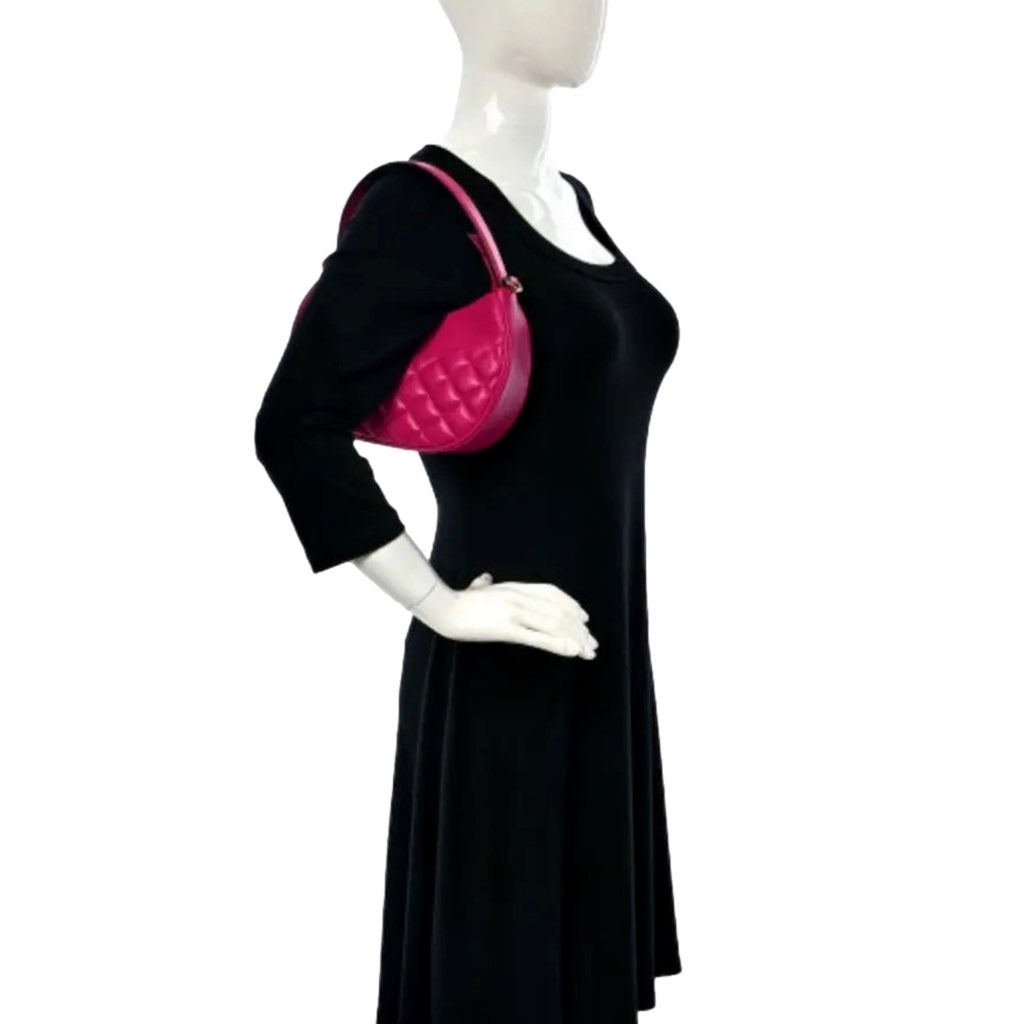 Versace Versace La Medusa Half Moon Hobo Shoulder Crossbody Bag Pink Leather - Detail 2