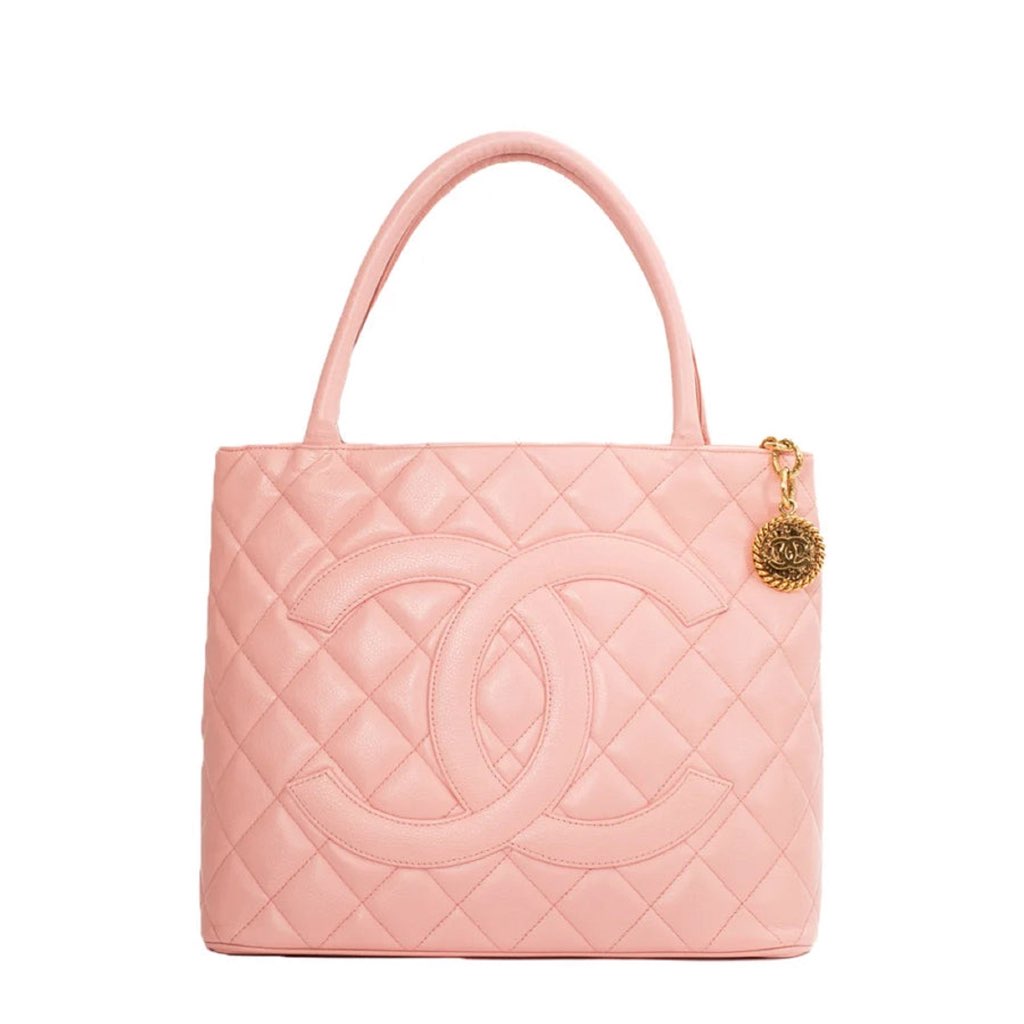 Chanel Chanel Caviar Quilted Leather Medallion Tote Pink