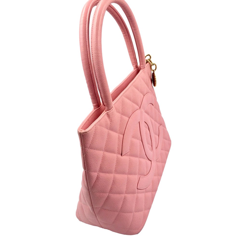 Chanel Chanel Caviar Quilted Leather Medallion Tote Pink - Image 6