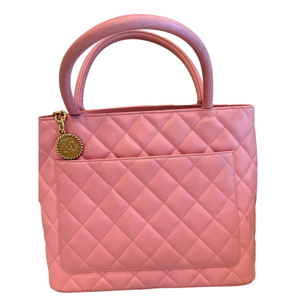 Chanel Chanel Caviar Quilted Leather Medallion Tote Pink - Side view