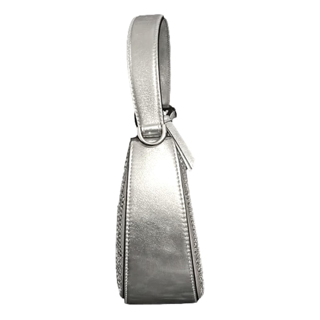 Versace Versace La Medusa Crystal Half Moon Hobo Shoulder Crossbody Bag Silver - Detail 2