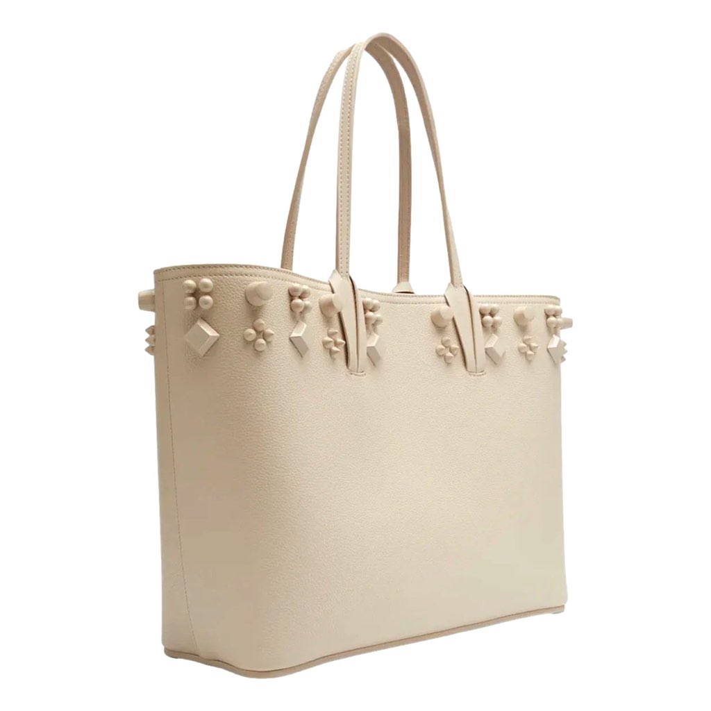 Christian Louboutin Christian Louboutin Cabata Spike Large Tote Shoulder Bag Leche Ivory - 4
