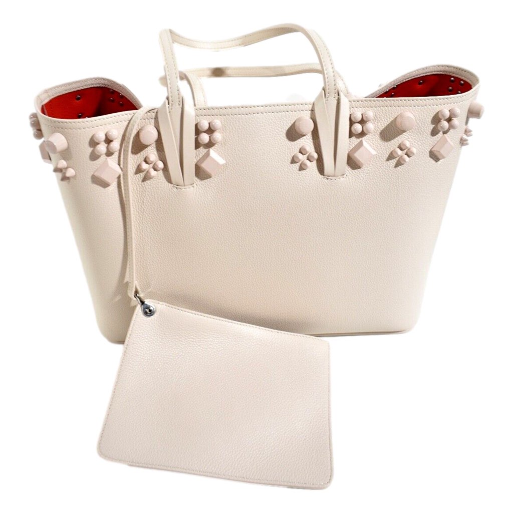 Christian Louboutin Christian Louboutin Cabata Spike Large Tote Shoulder Bag Leche Ivory - Image 10
