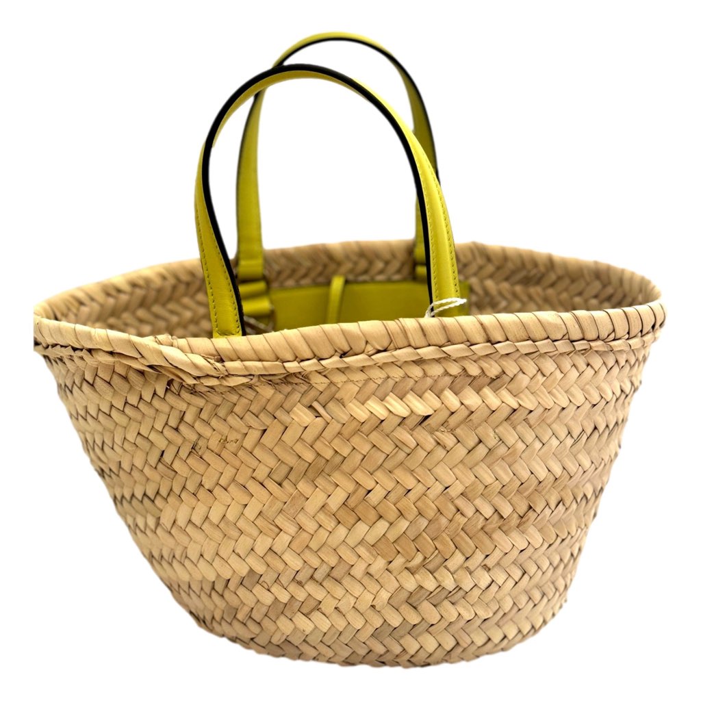 Jimmy Choo Jimmy Choo Logo Crossbody Tote Bag Natural Raffia Citron Yellow Trim - Detail 1