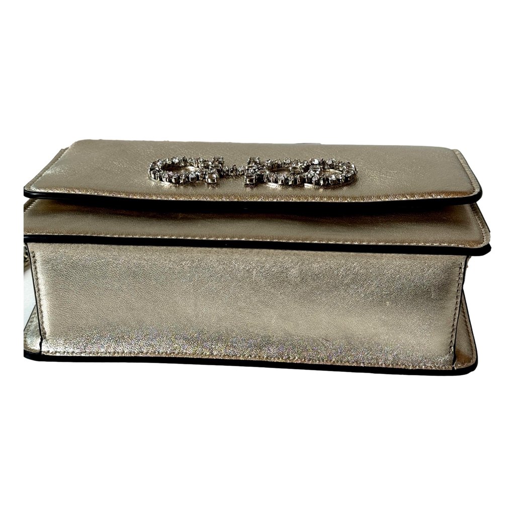 Jimmy Choo Jimmy Choo Kalina  Crossbody Clutch Bag Crystal Logo Metallic Gold - Image 6