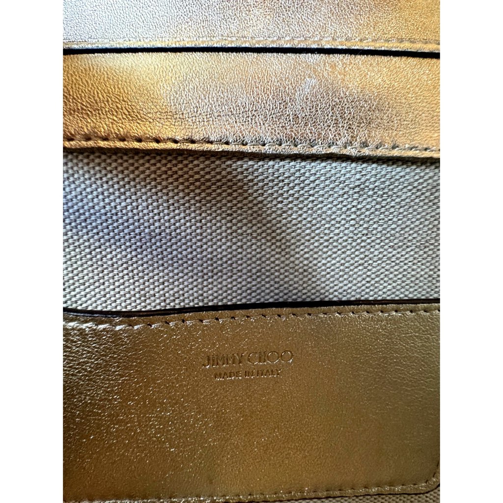 Jimmy Choo Jimmy Choo Kalina  Crossbody Clutch Bag Crystal Logo Metallic Gold - 4