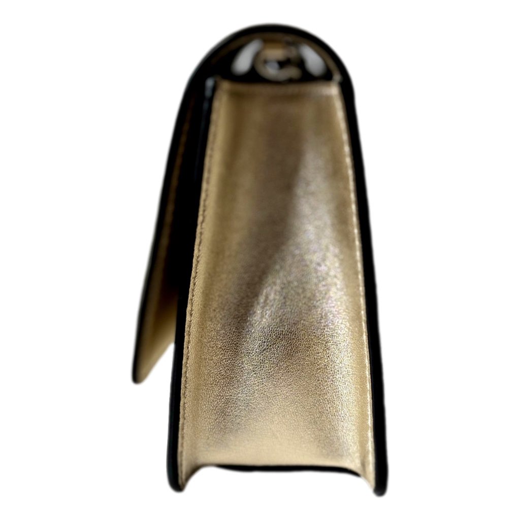 Jimmy Choo Jimmy Choo Kalina  Crossbody Clutch Bag Crystal Logo Metallic Gold - Image 12