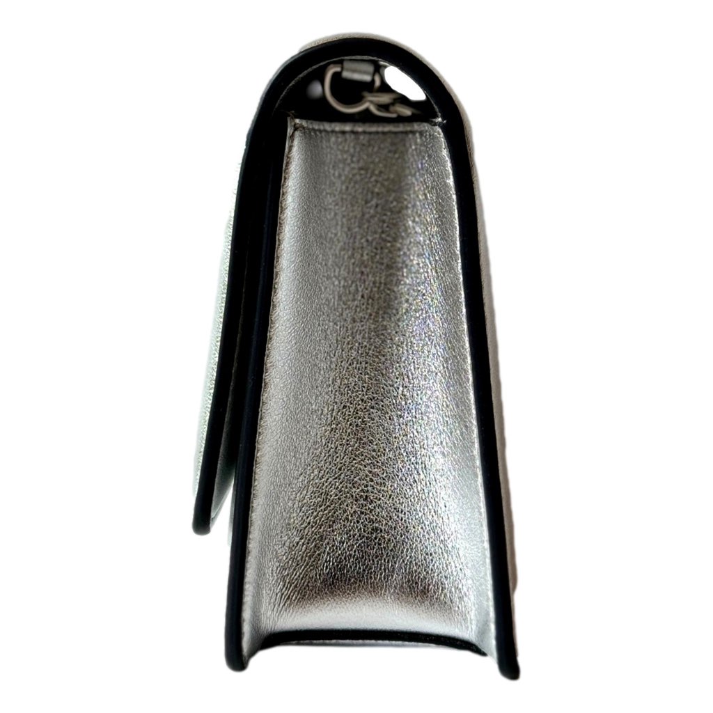 Jimmy Choo Jimmy Choo Kalina  Crossbody Clutch Bag Crystal Logo Metallic Silver - 4