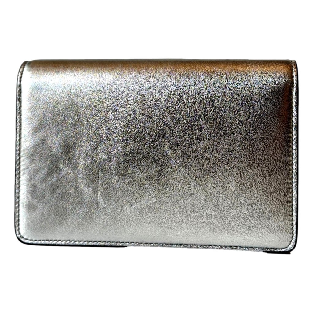 Jimmy Choo Jimmy Choo Kalina  Crossbody Clutch Bag Crystal Logo Metallic Silver - Side view