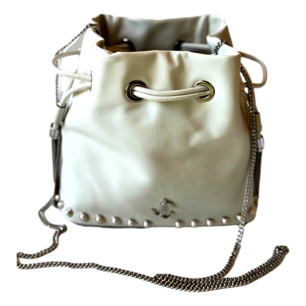 Jimmy Choo Jimmy Choo Marcheline Pearl Small Bucket Crossbody Bag Ivory - Back view