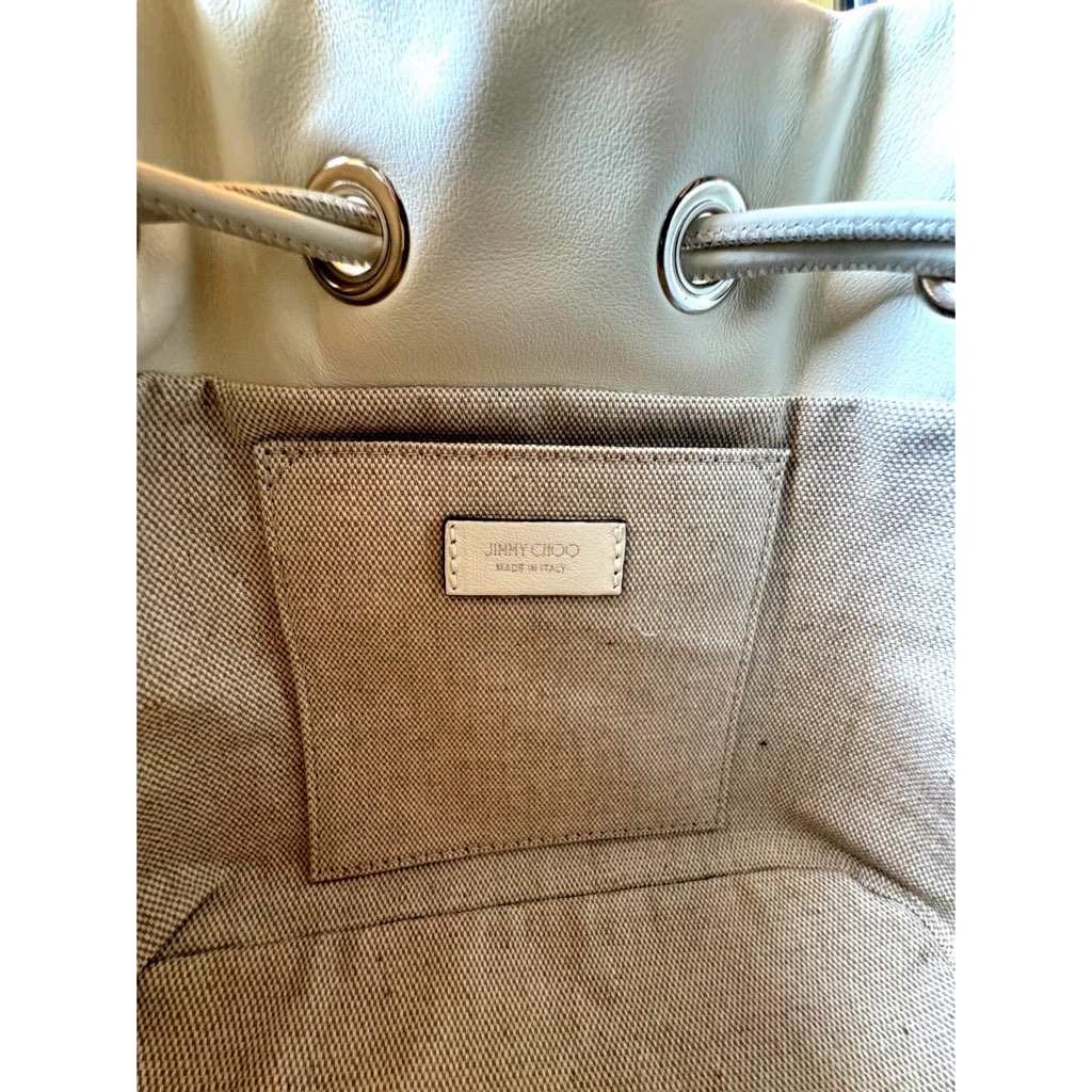 Jimmy Choo Jimmy Choo Marcheline Pearl Small Bucket Crossbody Bag Ivory - Side view