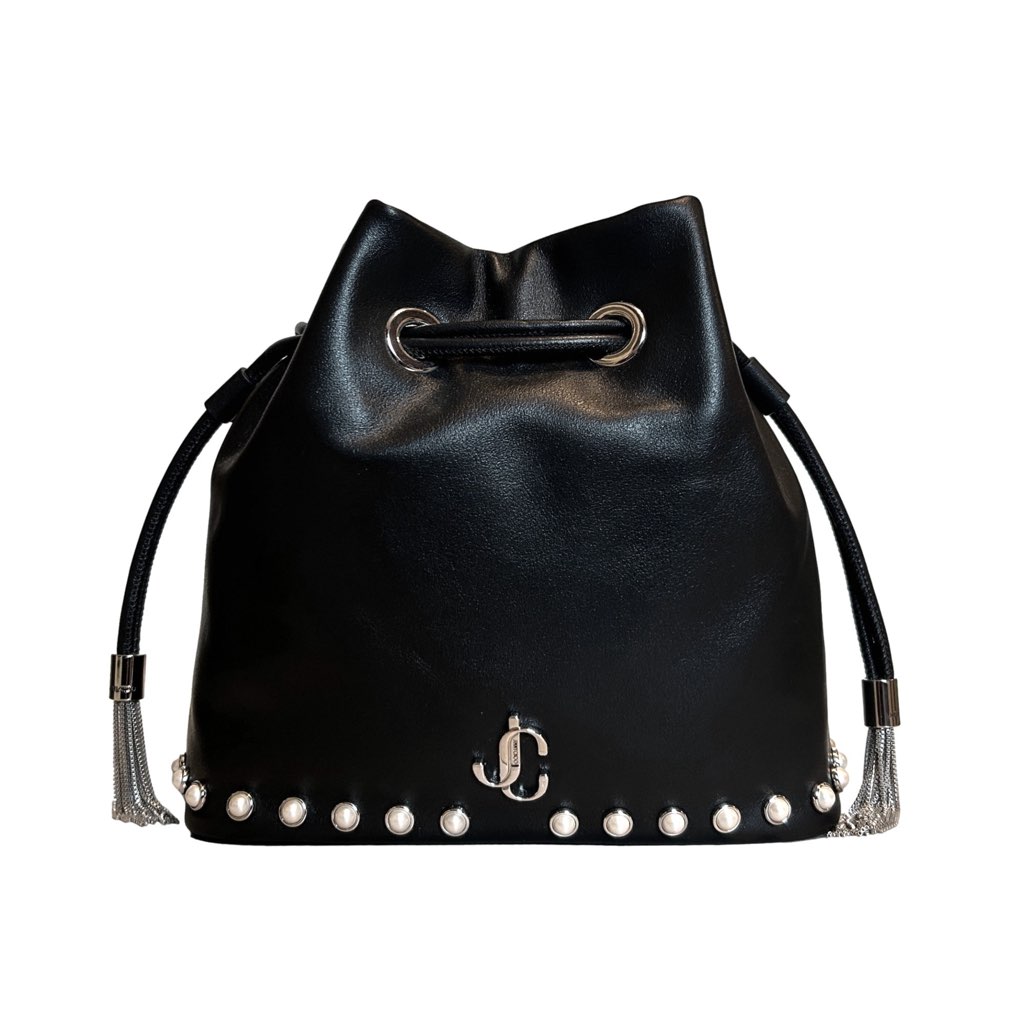Jimmy Choo Jimmy Choo Marcheline Pearl Small Bucket Crossbody Bag Black - Back view