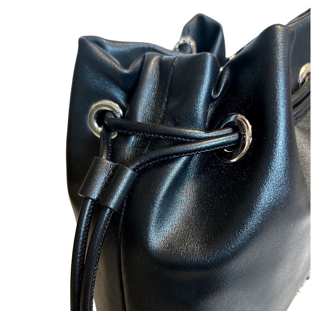 Jimmy Choo Jimmy Choo Marcheline Pearl Small Bucket Crossbody Bag Black - Side view