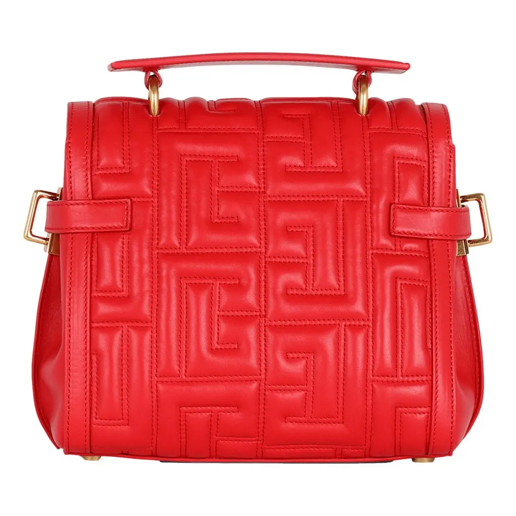 Balmain B-Buzz 23 Red Tote Crossbody Shoulder Bag Quilted Calf Leather Red Leather Never worn, with tag - Inside View