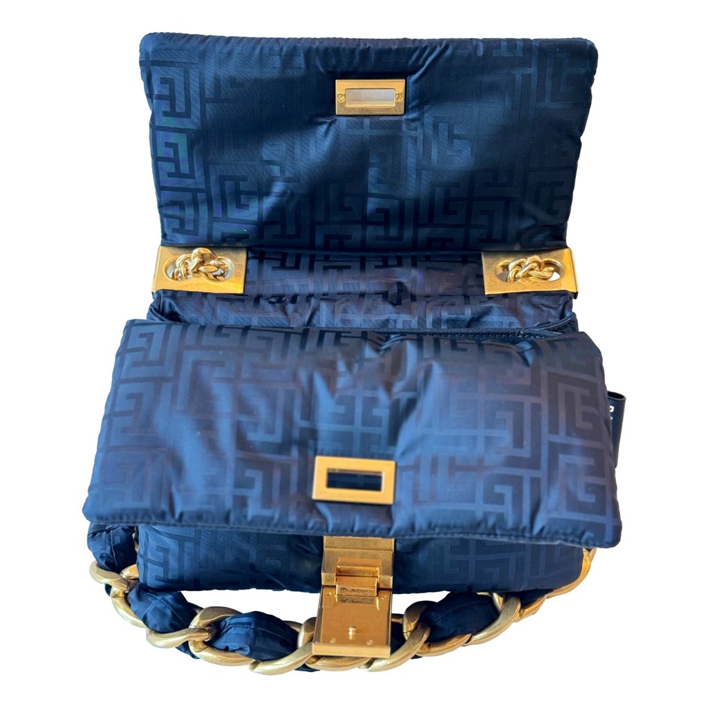 Balmain Balmain 1945 Nylon Monogram Flap Crossbody Shoulder Bag Black Small - Image 15