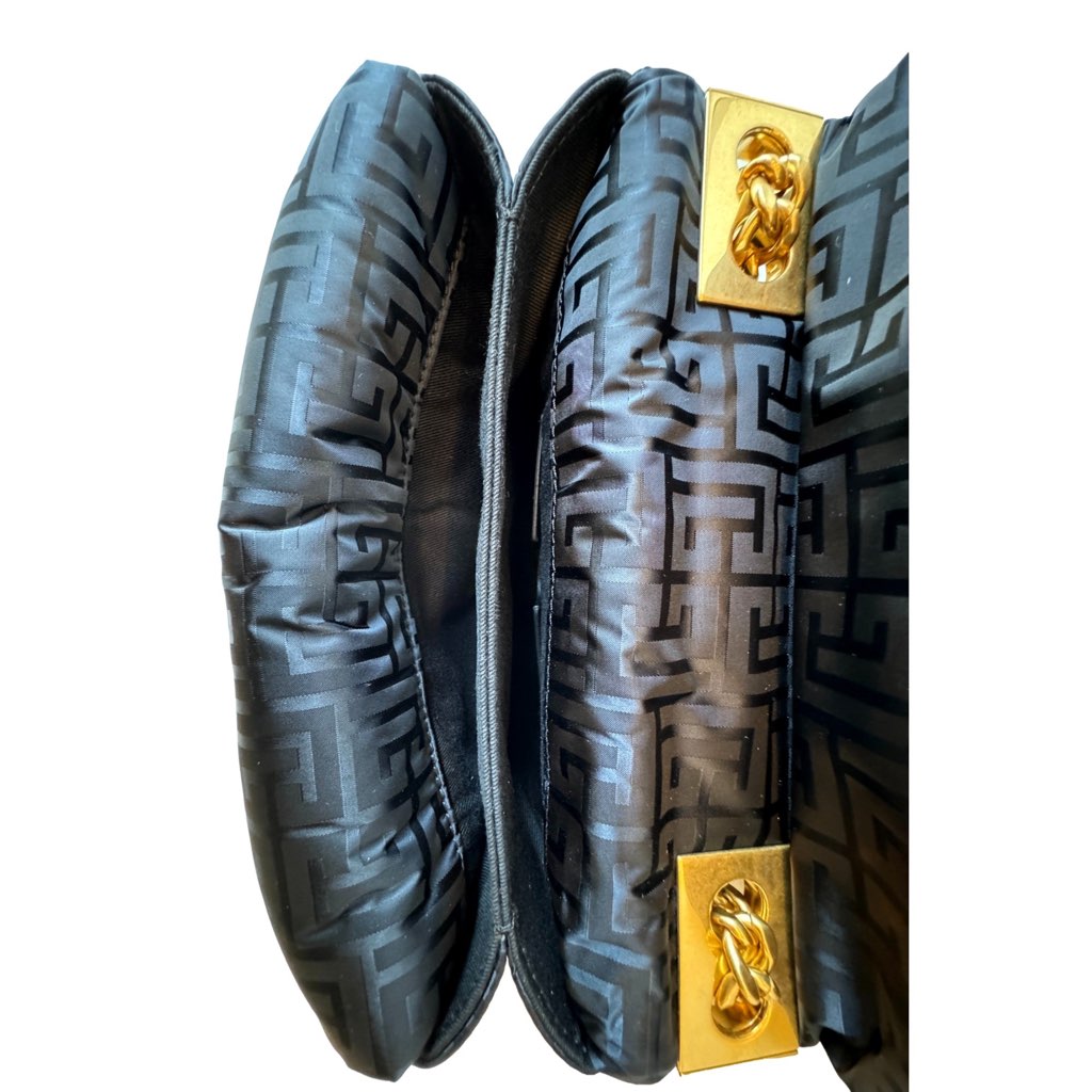 Balmain Balmain 1945 Nylon Monogram Flap Crossbody Shoulder Bag Black Small - Image 17