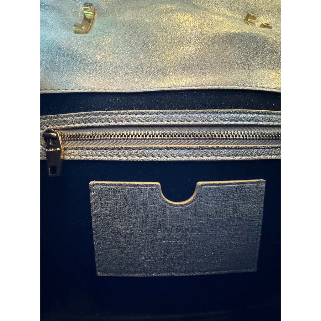 Balmain Balmain B-Buzz 23 Metallic Gold Tote Crossbody Shoulder Bag Calf Leather - Image 13