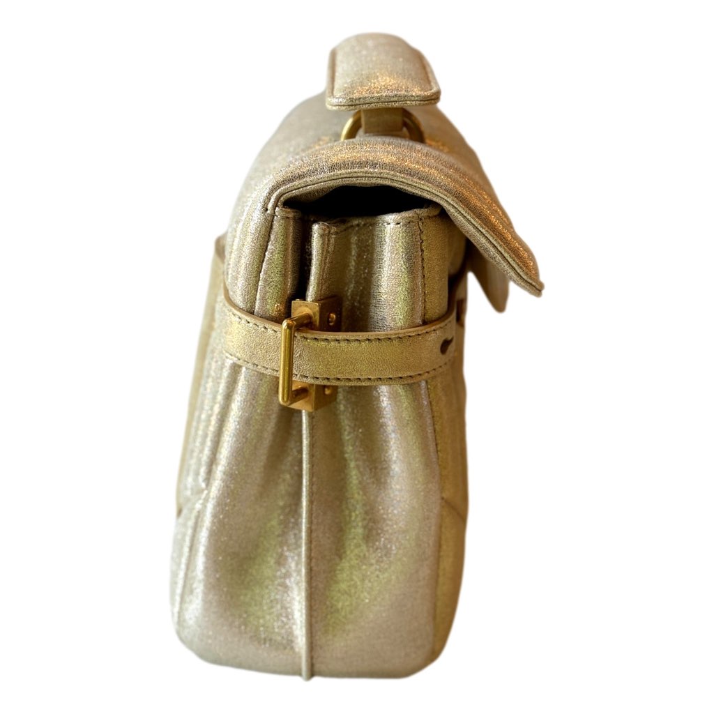 Balmain Balmain B-Buzz 23 Metallic Gold Tote Crossbody Shoulder Bag Calf Leather - Detail 1