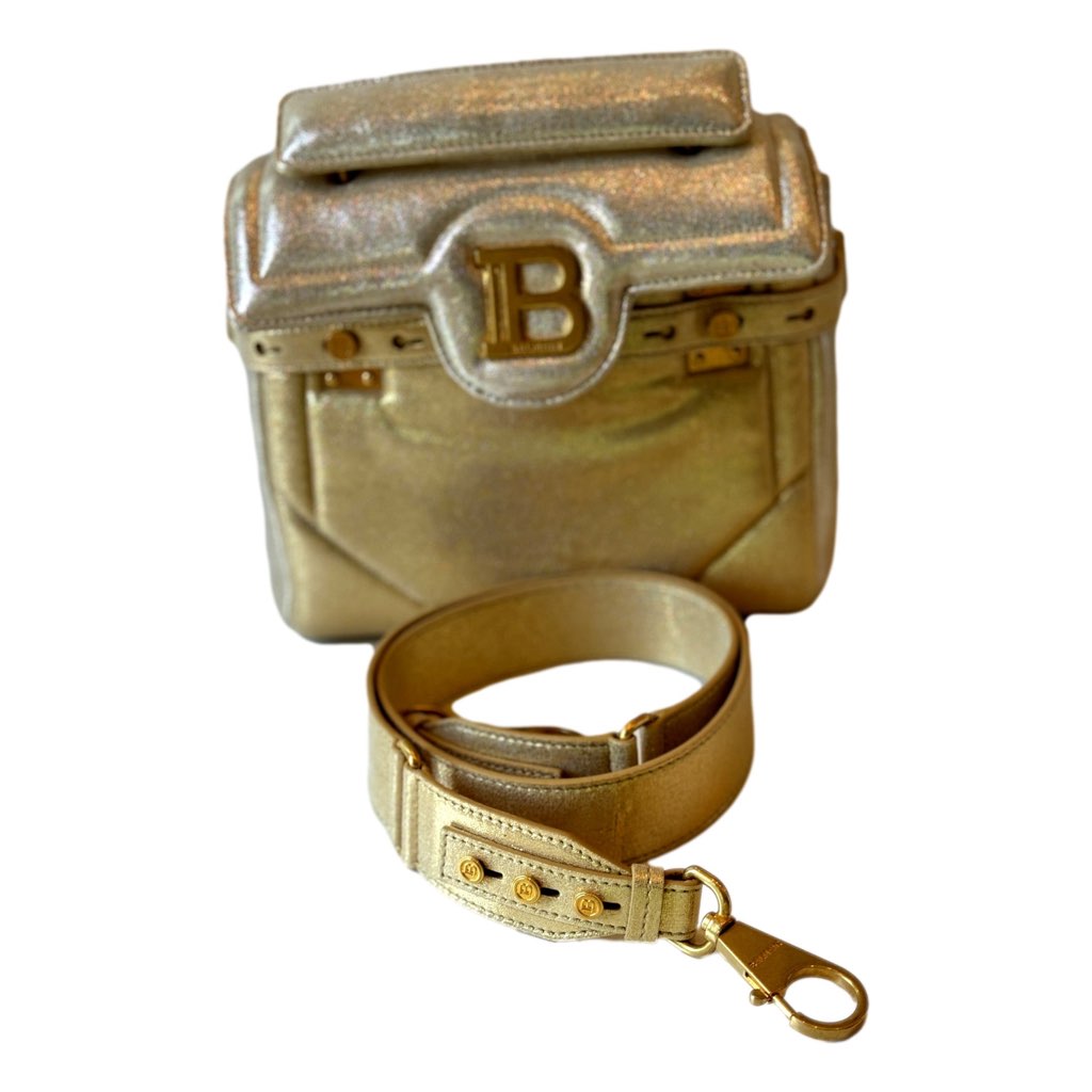 Balmain Balmain B-Buzz 23 Metallic Gold Tote Crossbody Shoulder Bag Calf Leather - Image 10