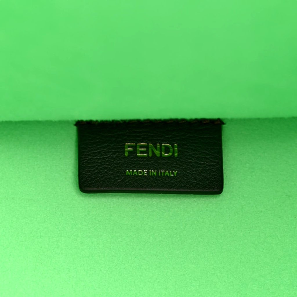 Fendi Fendi Sunshine Medium Plexi FF Embossed Leather Tote Edamame Green - Image 11