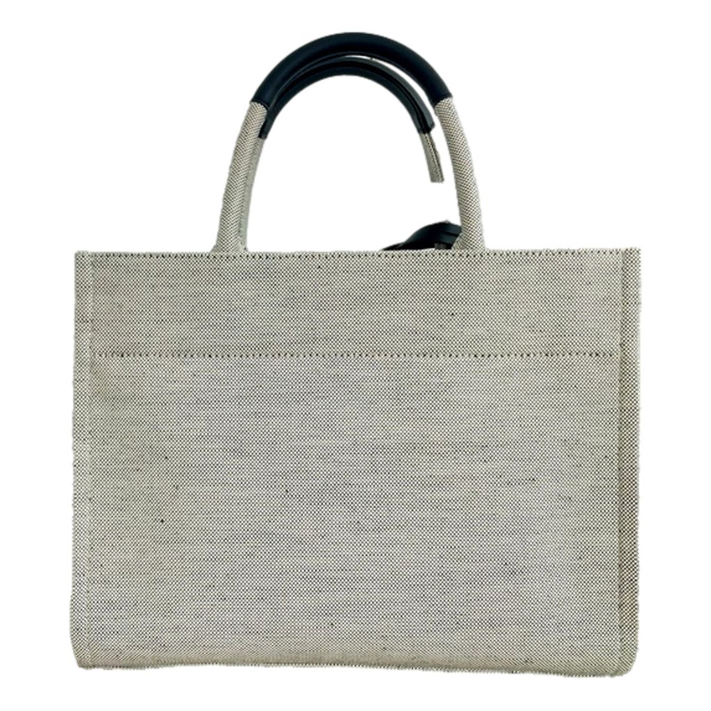 Versace Versace Ecru Canvas Studded Logo Totebag - Detail 1