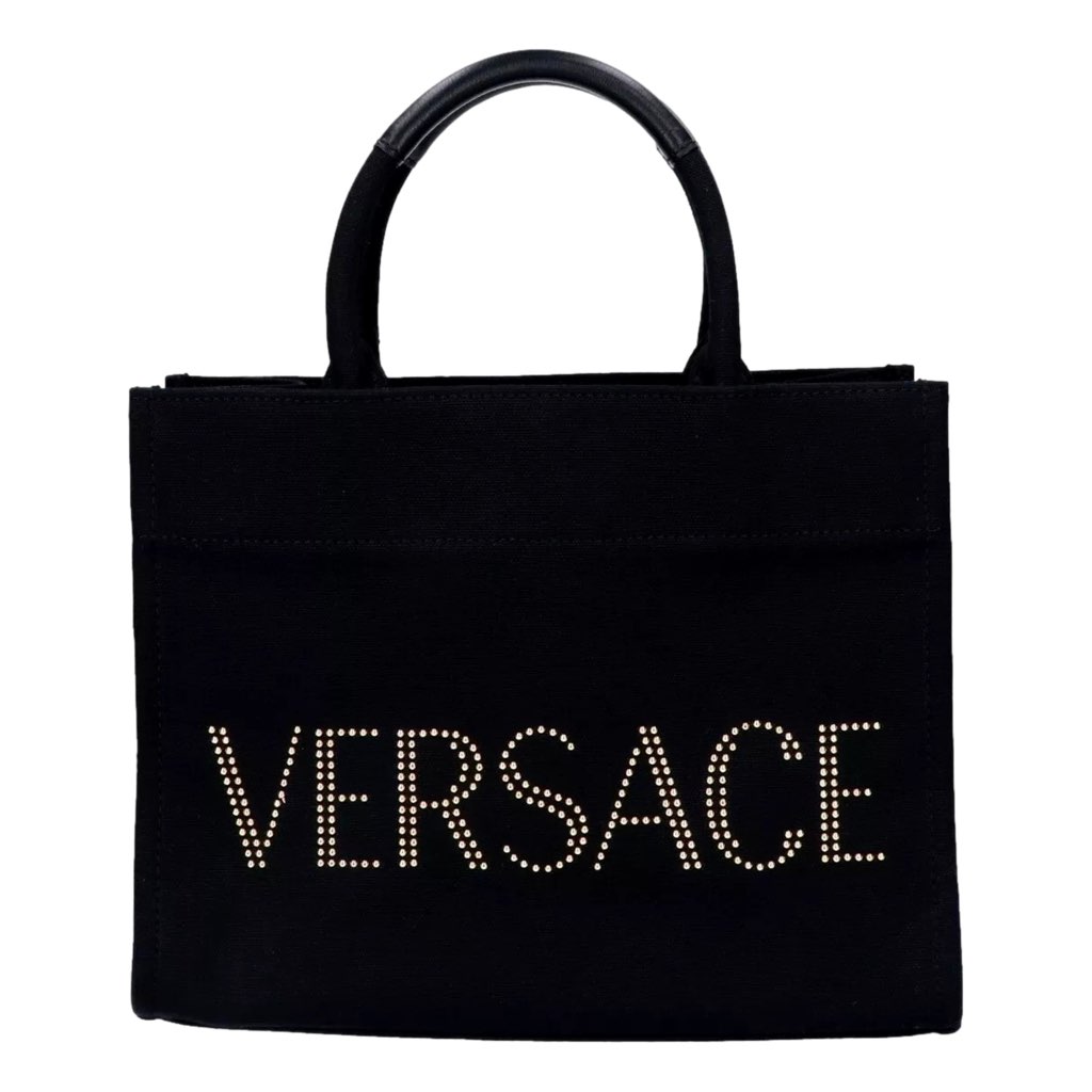 Versace Versace Nero Canvas Studded Logo Totebag