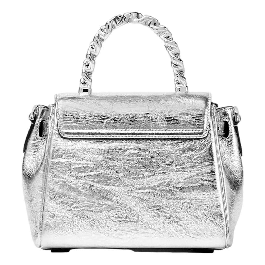 Versace Versace La Medusa Silver Metallic Top Handle Handbag - Side view
