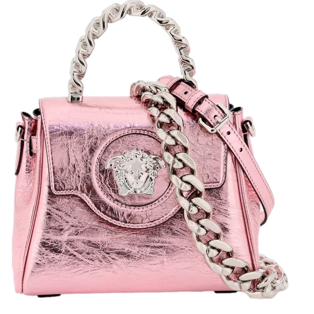 Versace Versace La Medusa Pink Metallic Top-Handle Bag