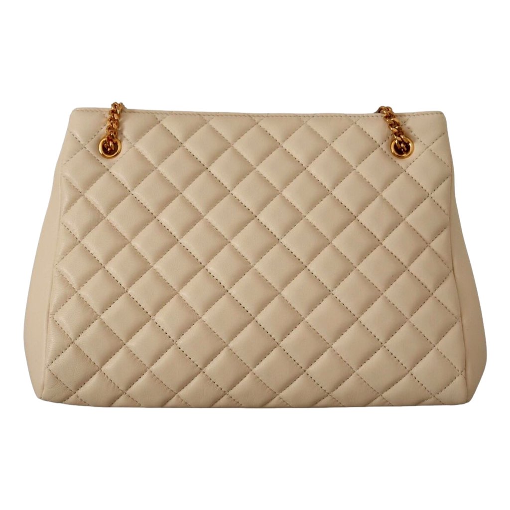 Versace Versace Quilted Ivory La Medusa Chain Strap Tote Bag - 4