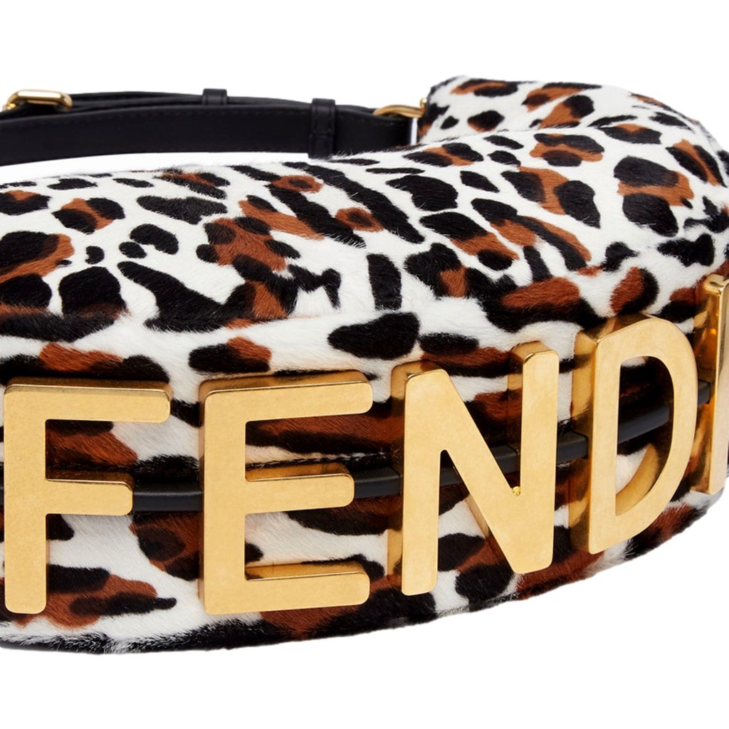 Fendi Fendi Fendigraphy Lamb Fur Animal Print Shoulder Bag - Image 10