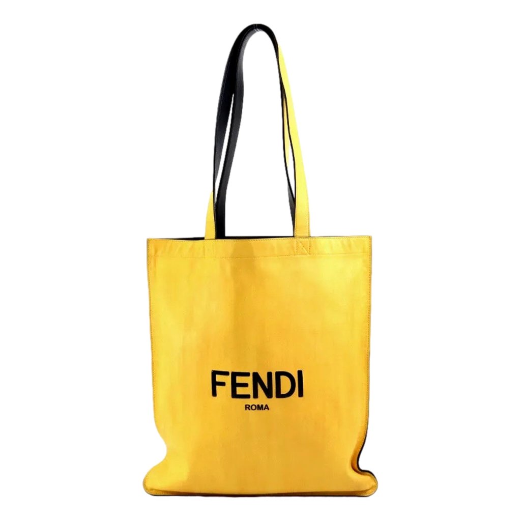 Fendi Fendi Pack Yellow Box Leather Shopping Large Tote Bag