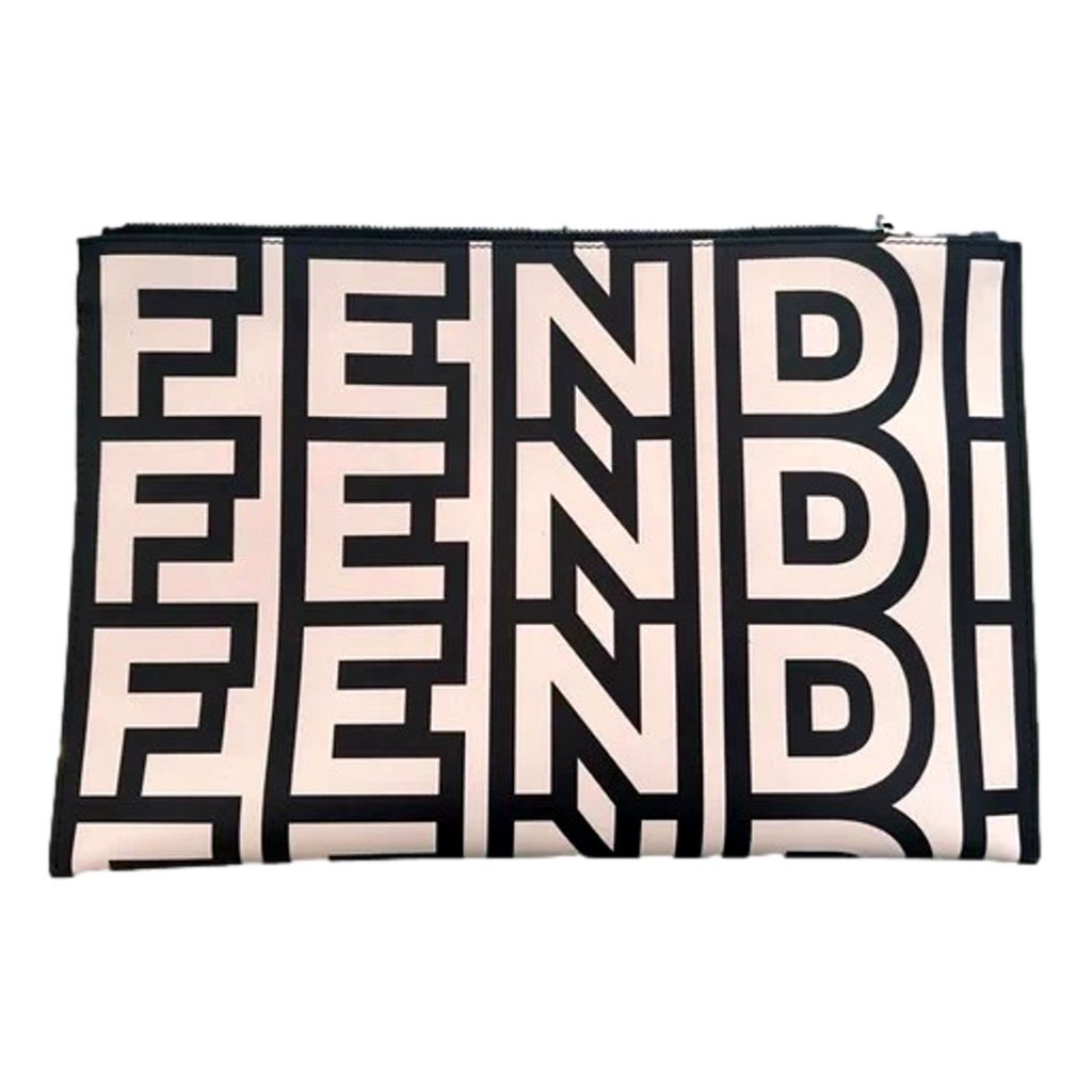 Fendi Fendi by Marc Jacobs Roma Black White Large Leather Clutch - Detail 2