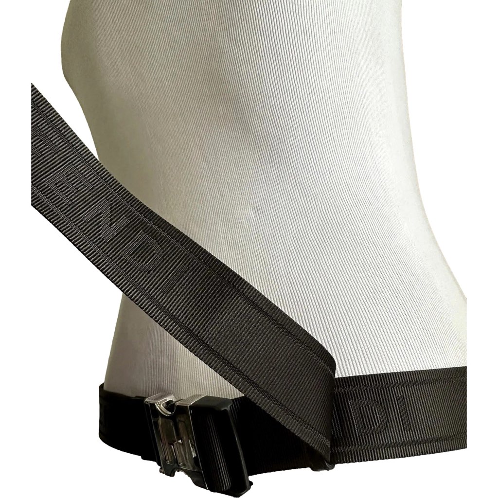 Fendi Fendi Roma Fendigraphy Nero and Rosso Leather Belt Bag - Side view