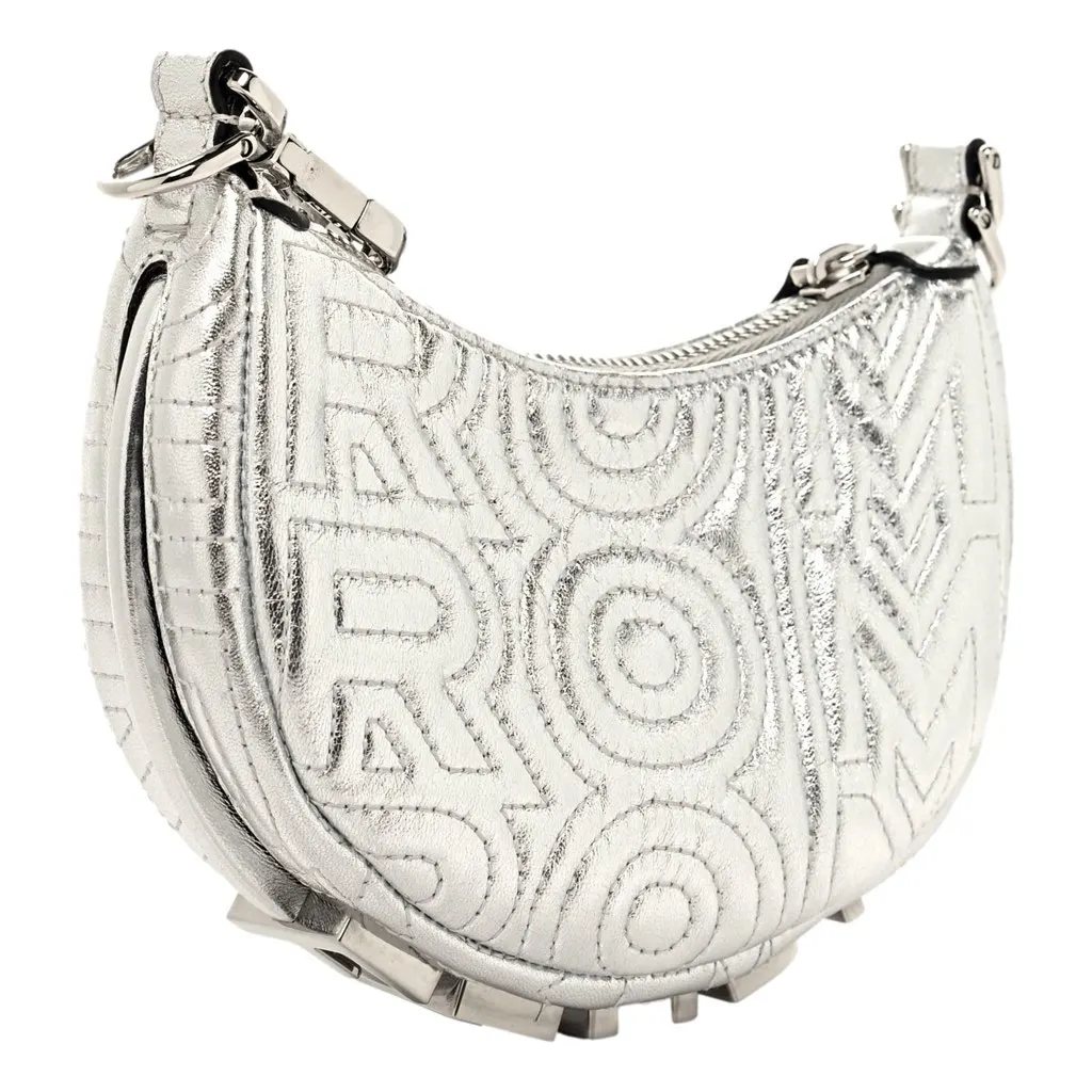 Fendi x Marc Jacobs Fendigraphy Silver Mini Hobo Leather Bag Silver Leather Never worn, with tag - Back View