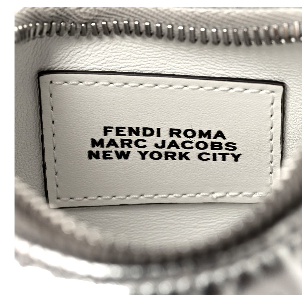 Fendi Fendi x Marc Jacobs Fendigraphy Silver Mini Hobo Leather Bag - Image 10