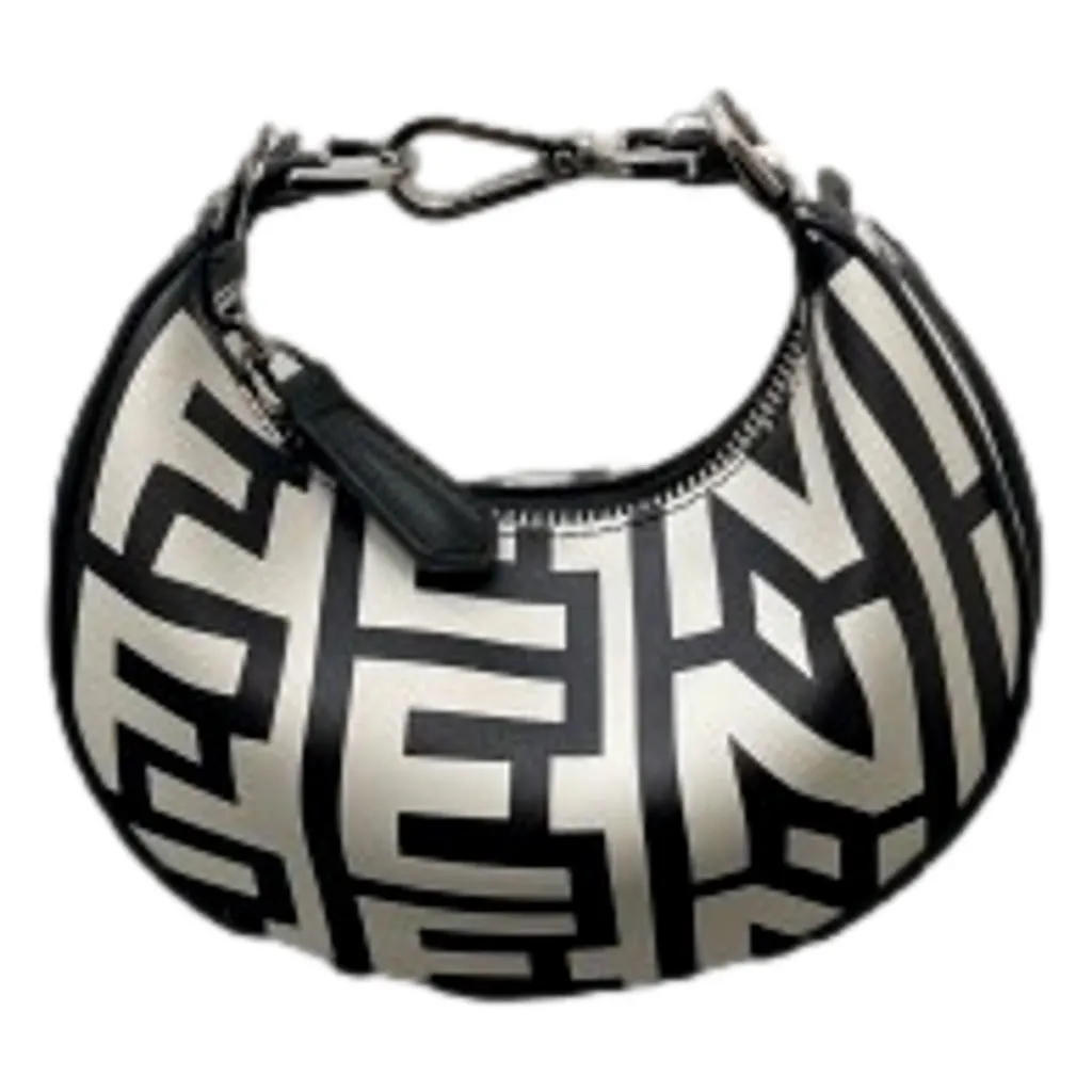 Fendi x Marc Jacobs Fendigraphy Black and White Hobo Nano Bag Black Leather Never worn, with tag - Inside View