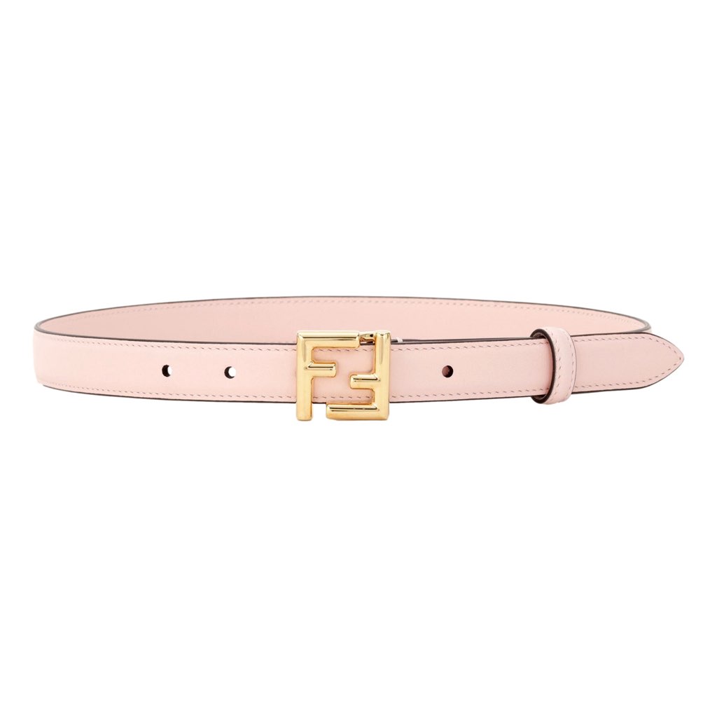 Fendi Fendi FF Confeto Pink Calfskin Leather Belt size 85