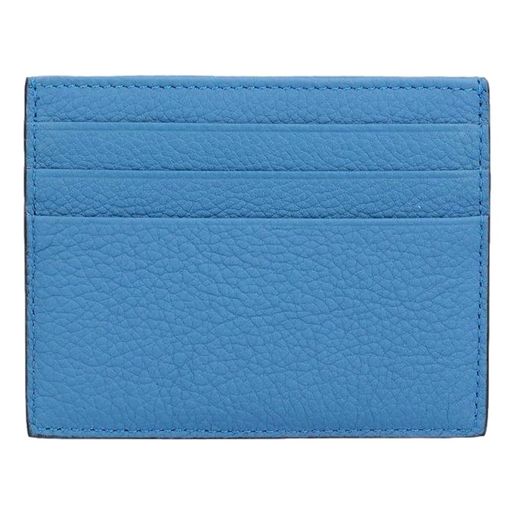 Fendi Fendi Signature Fiordaliso Blue Grained Leather Card Case Wallet - Image 6