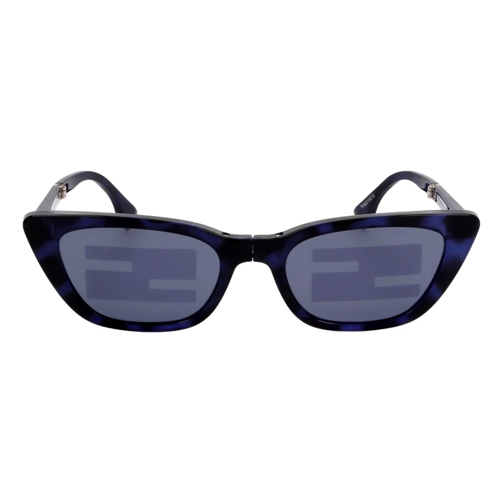 Fendi Fendi Women's Injected Touch of FF Blue Havana Sunglasses - Back view