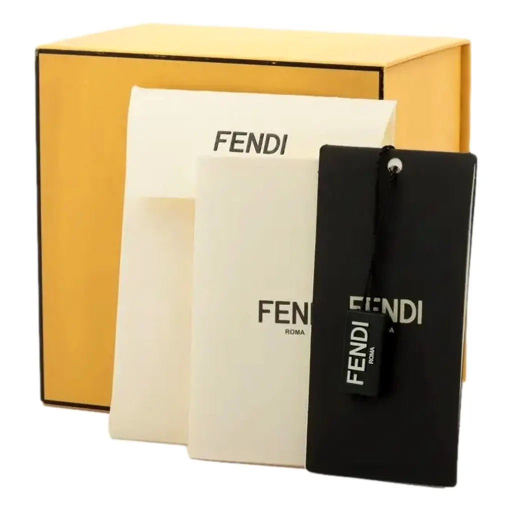 Fendi FF Anello Gold and Crystal Embellished Ring Small Gold Never worn, with tag - Model View