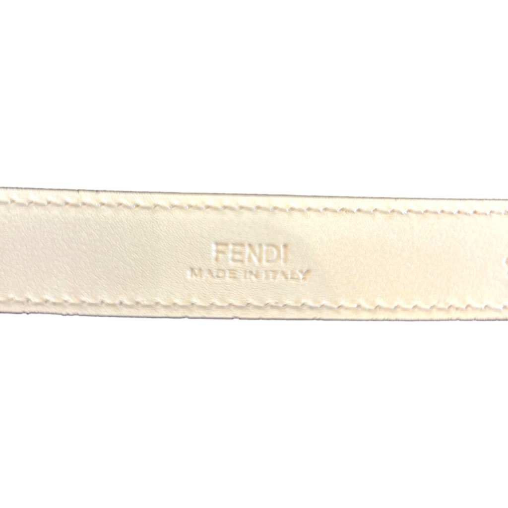Fendi Fendi FF Studded Skinny Ivory Latte Belt Size 90 - 4