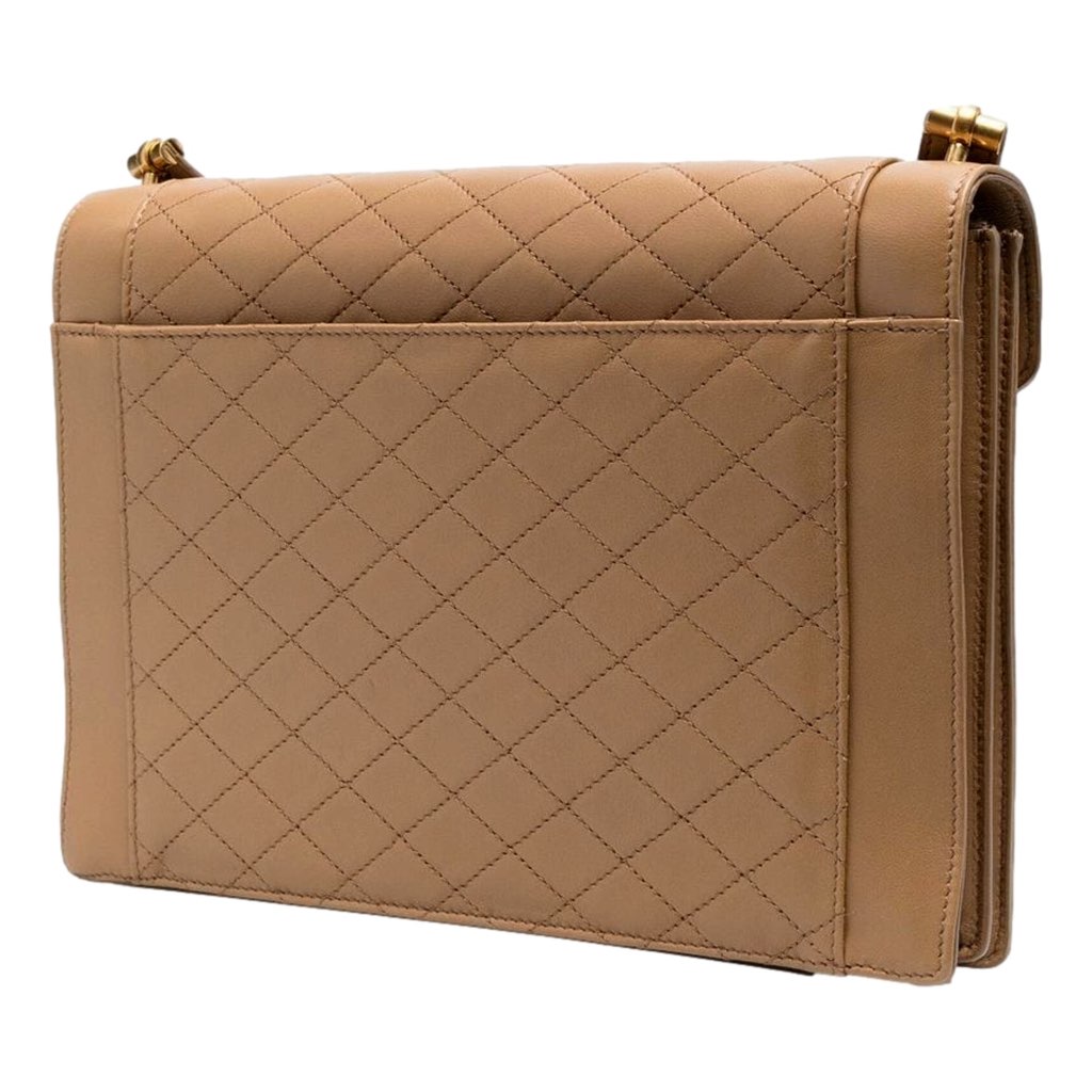 Saint Laurent Saint Laurent Gabby Monogram Quilted Lambskin Leather Light Brown Shoulder Bag - 4