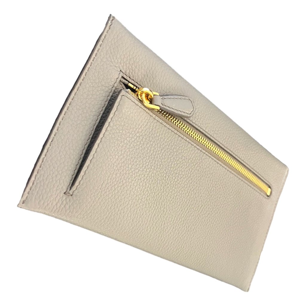 Prada Prada Grey Vitello Grain Leather Long Envelope Wallet - Side view