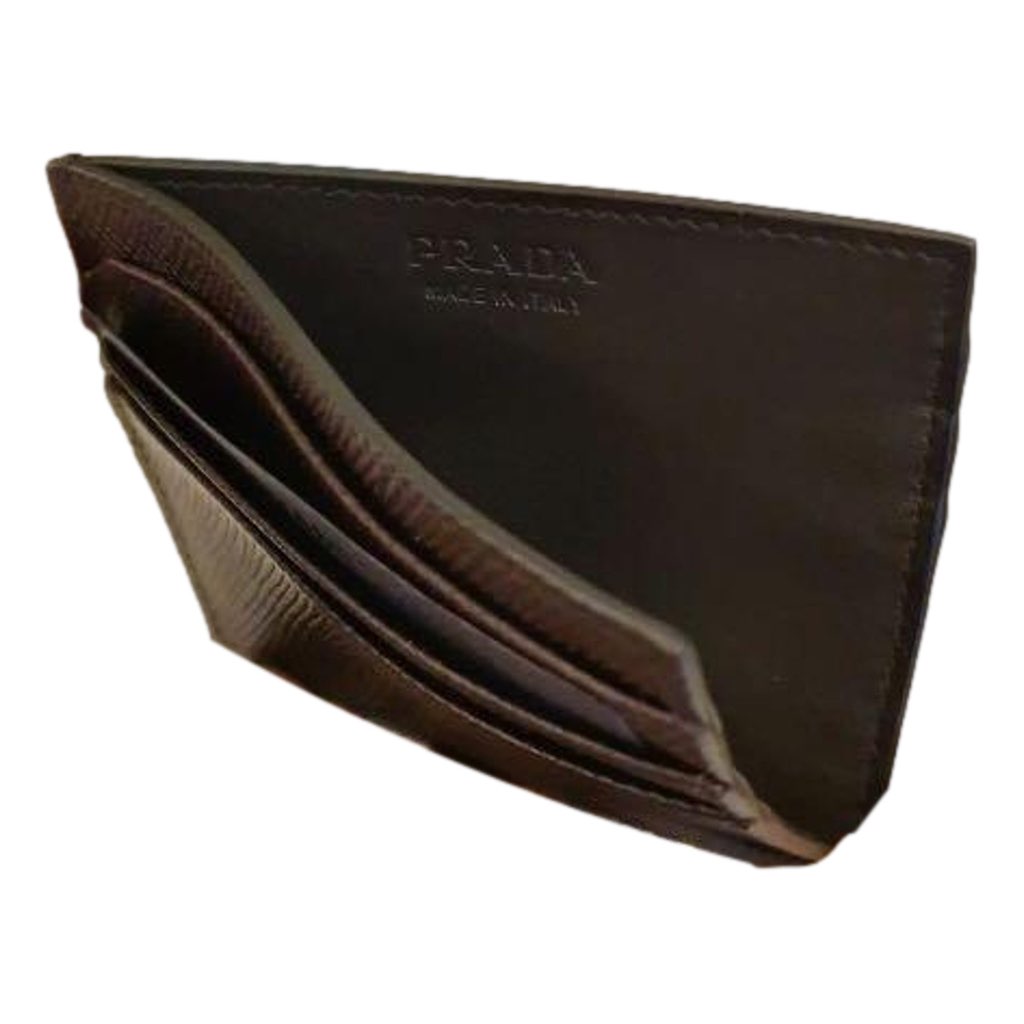 Prada Prada Saffiano Mens Bruciato Brown Credit Card Wallet - 4