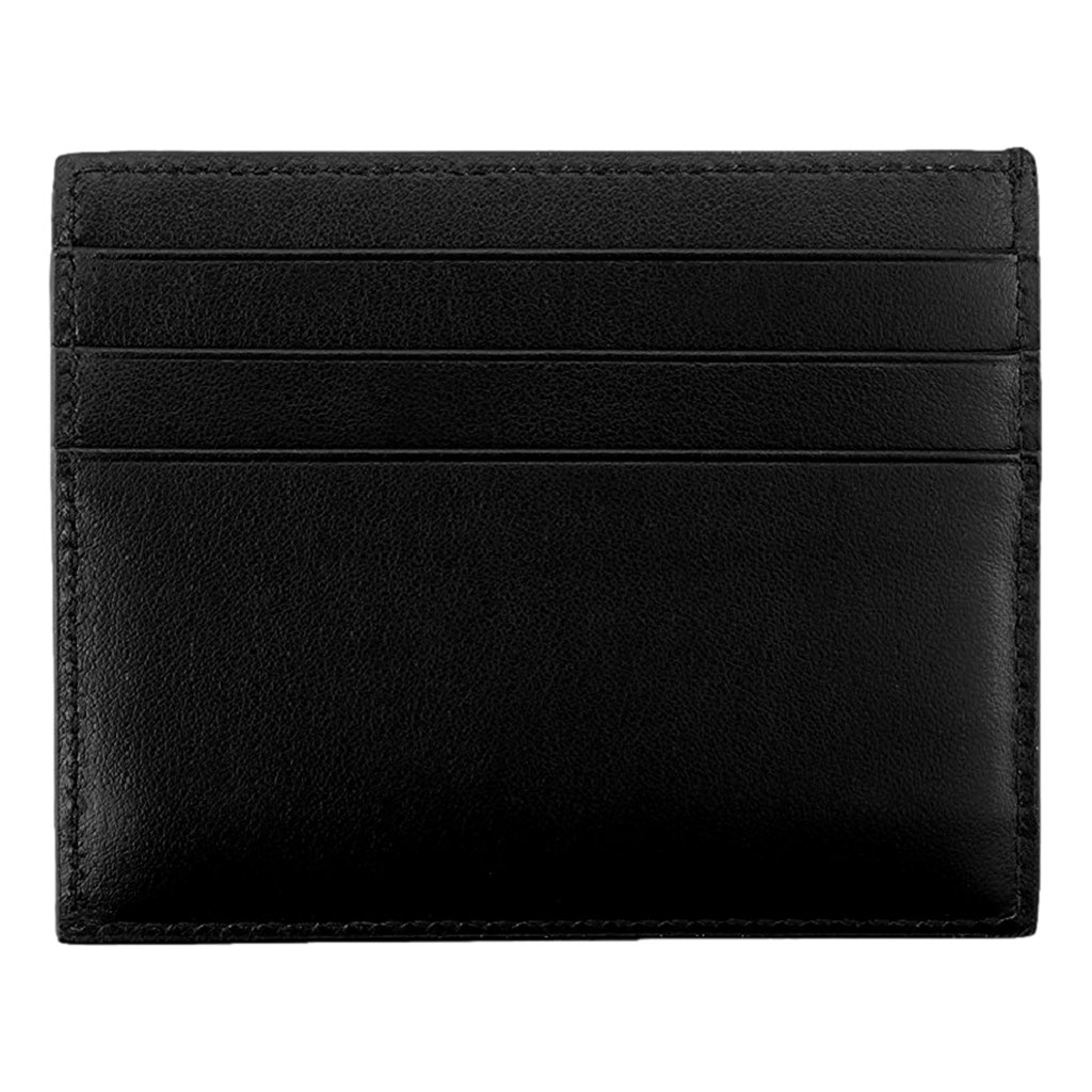 Prada Prada Nero Black Vitello Leather Card Holder Triangle Logo - 4