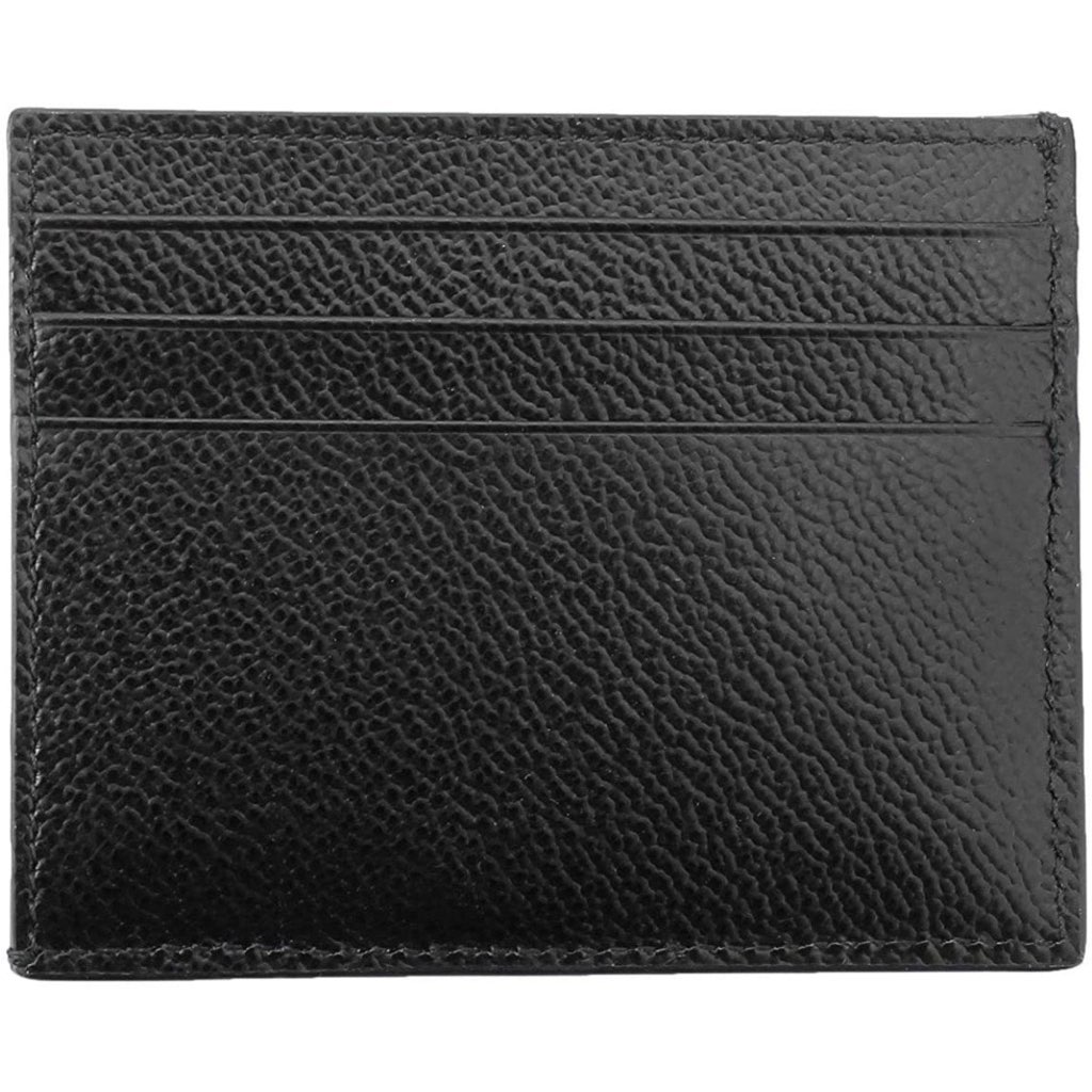 Prada Prada Nero Black Vitello Leather Card Holder Triangle Logo - Side view