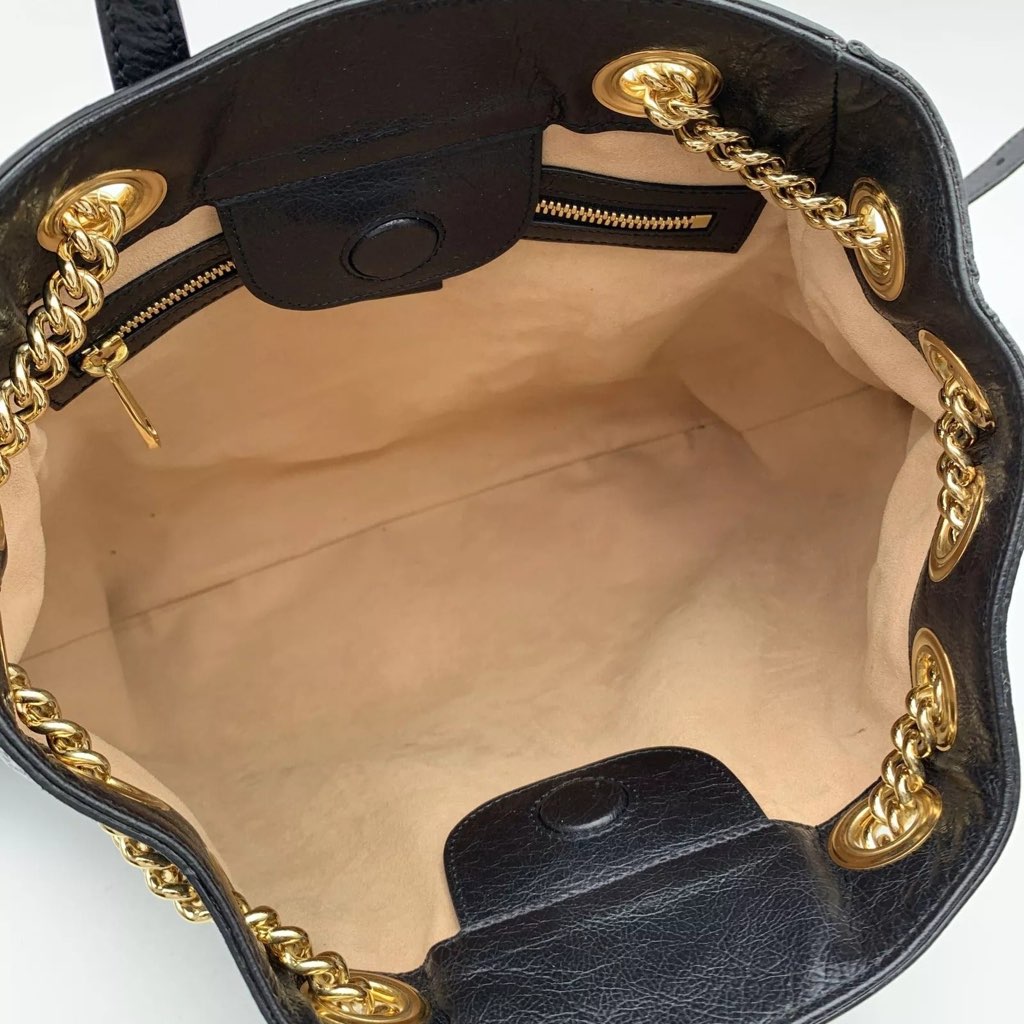 Gucci Gucci Black Leather Zumi Backpack Shoulder Backpack - Detail 1