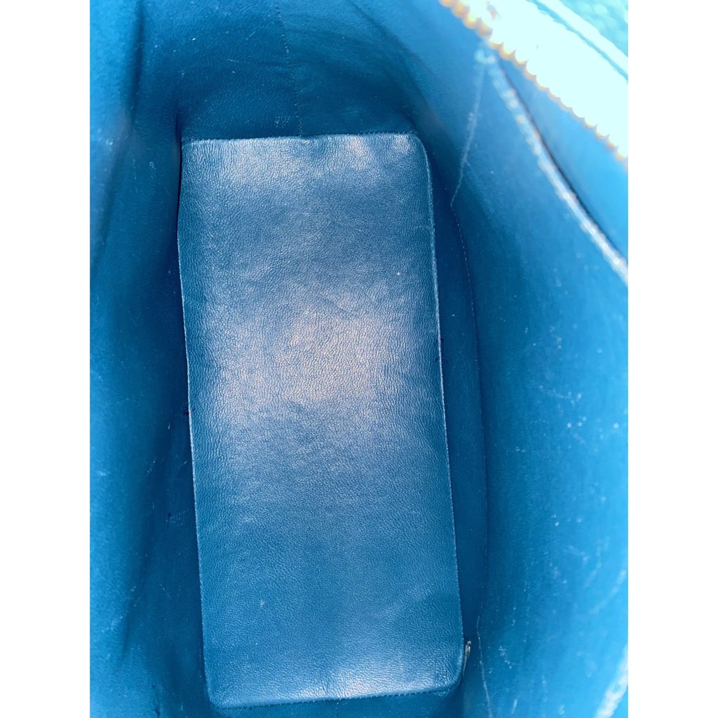 Chanel Chanel Caviar Leather CC Medallion Tote Bag Teal Blue - Side view