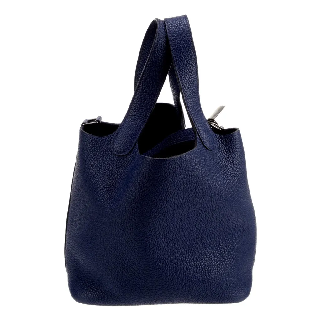 Hermès Picotin 18 Veau Taurillon Clemence Leather Bleu Nuit Blue Leather Good - Back View