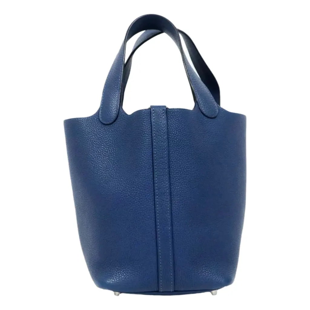 Hermès Picotin 18 Veau Taurillon Clemence Leather Bleu Nuit Blue Leather Good - Inside View